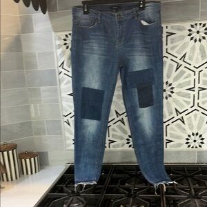 Forever 21 Blue Skinny Jeans with Distressed Detailing